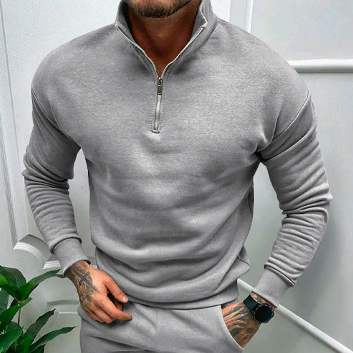 Men’s Slim Fit Half Zip Jumper