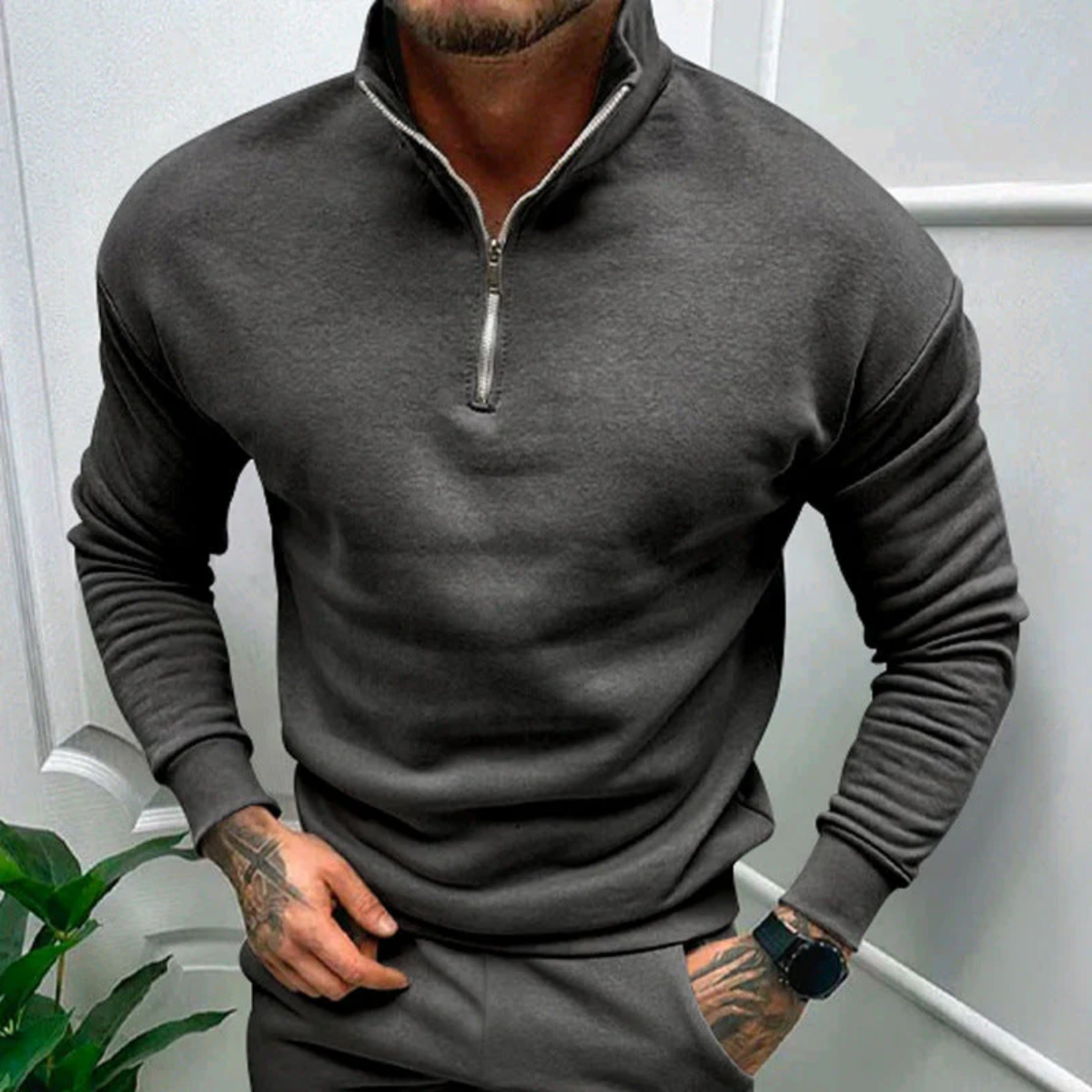 Men’s Slim Fit Half Zip Jumper