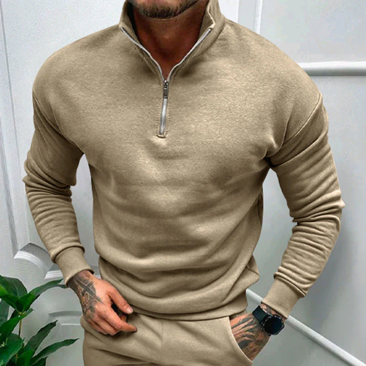 Men’s Slim Fit Half Zip Jumper