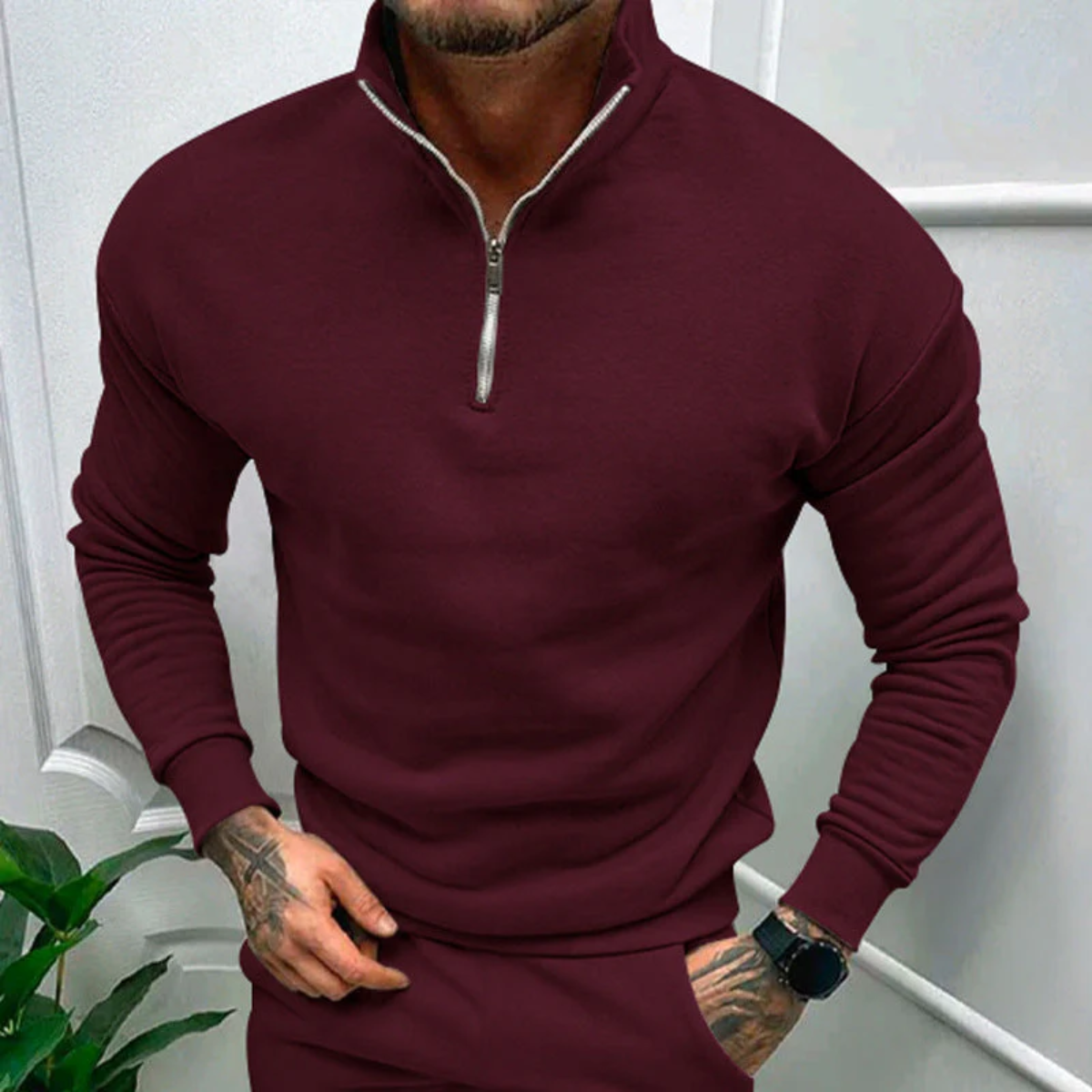 Men’s Slim Fit Half Zip Jumper