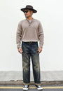 The Masham Men's Henley Knit Jumper with Button Neck