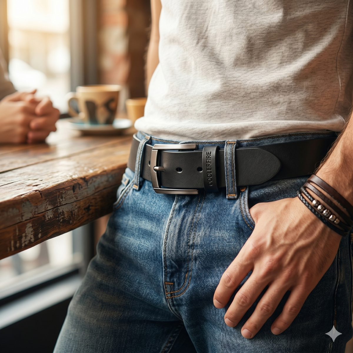 Men’s Casual Belt with Metal Pin Buckle