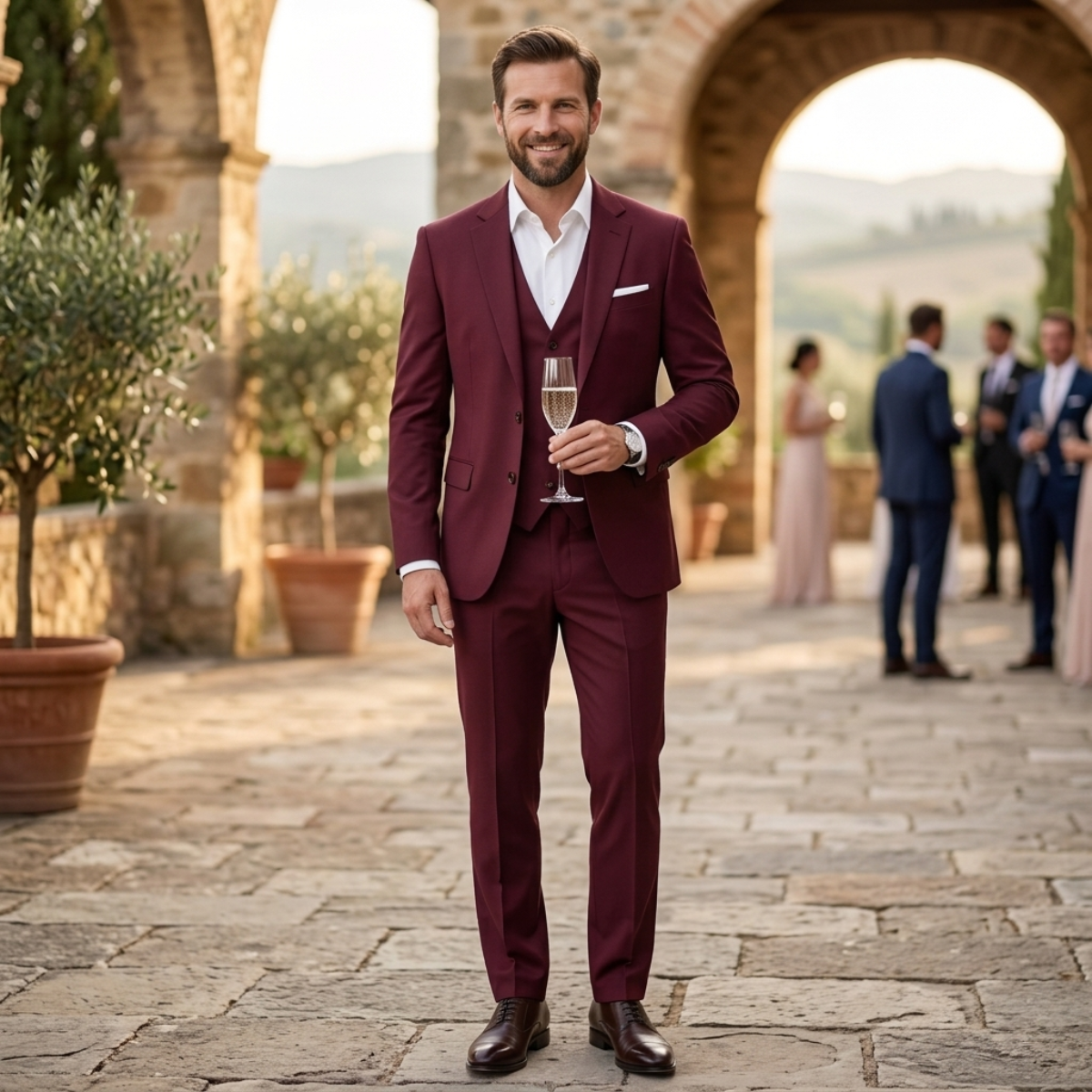 The Macerata Men’s 3 Piece Suit – Stylish Formal Wedding & Business Suit Set