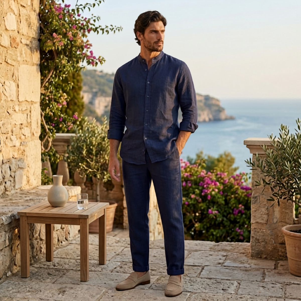 The Barolo Men’s Linen Shirt and Trousers Set – Trendy Two Piece Outfit