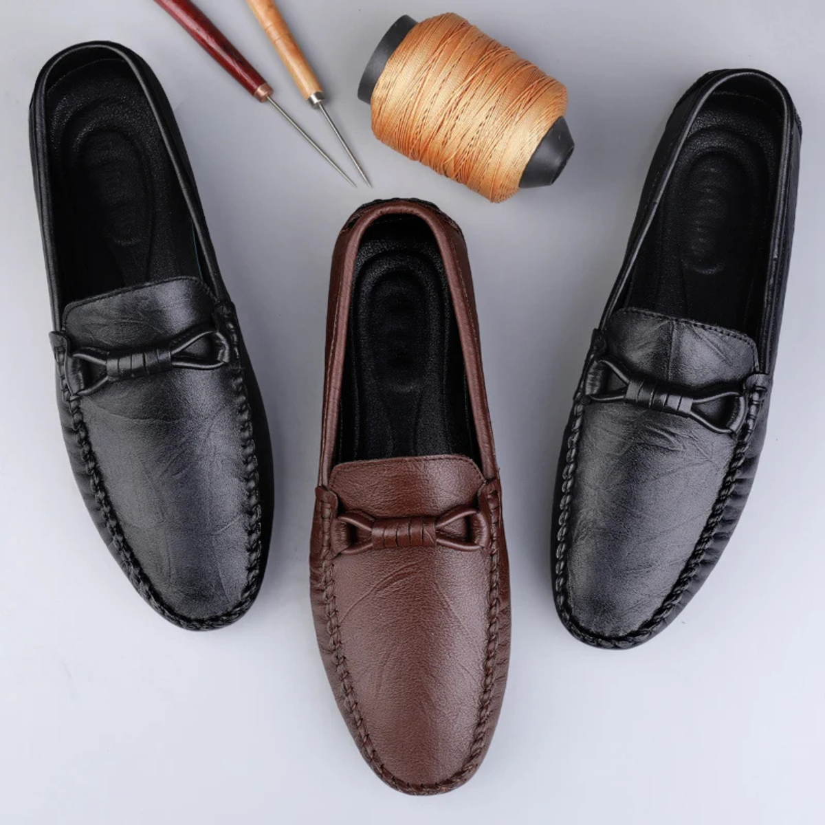 The Bellagio Men’s Slip On Vintage Leather Loafers