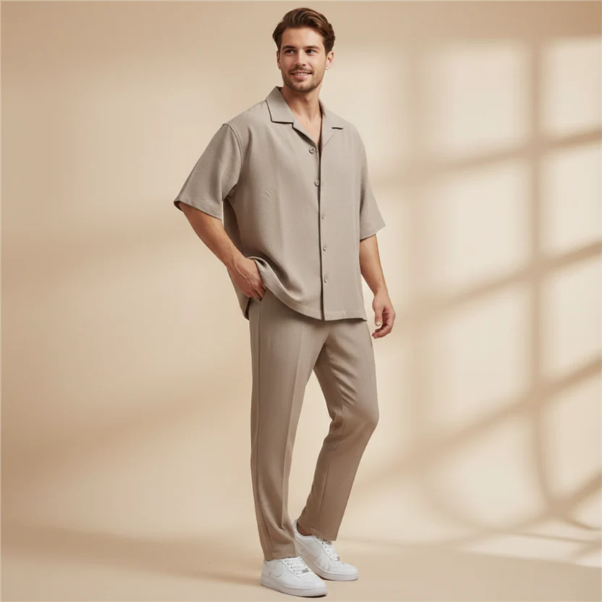 The Cuneo Men's Relaxed Shirt and Trousers Set