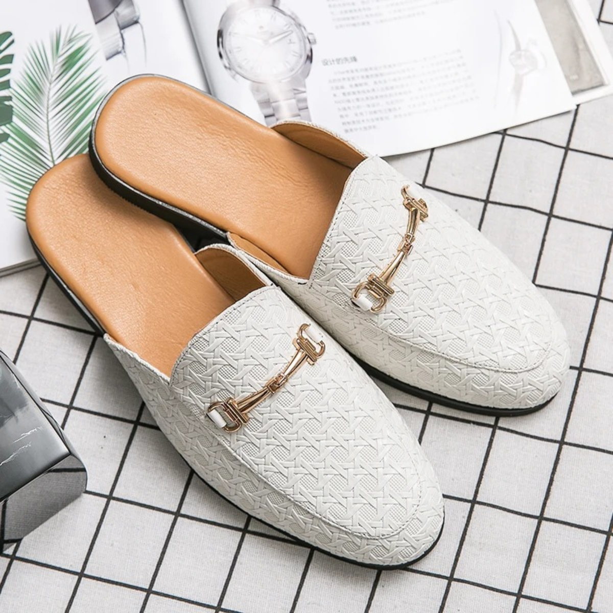 The Cernobbio Men’s Slip On Casual Leather Mule Loafers