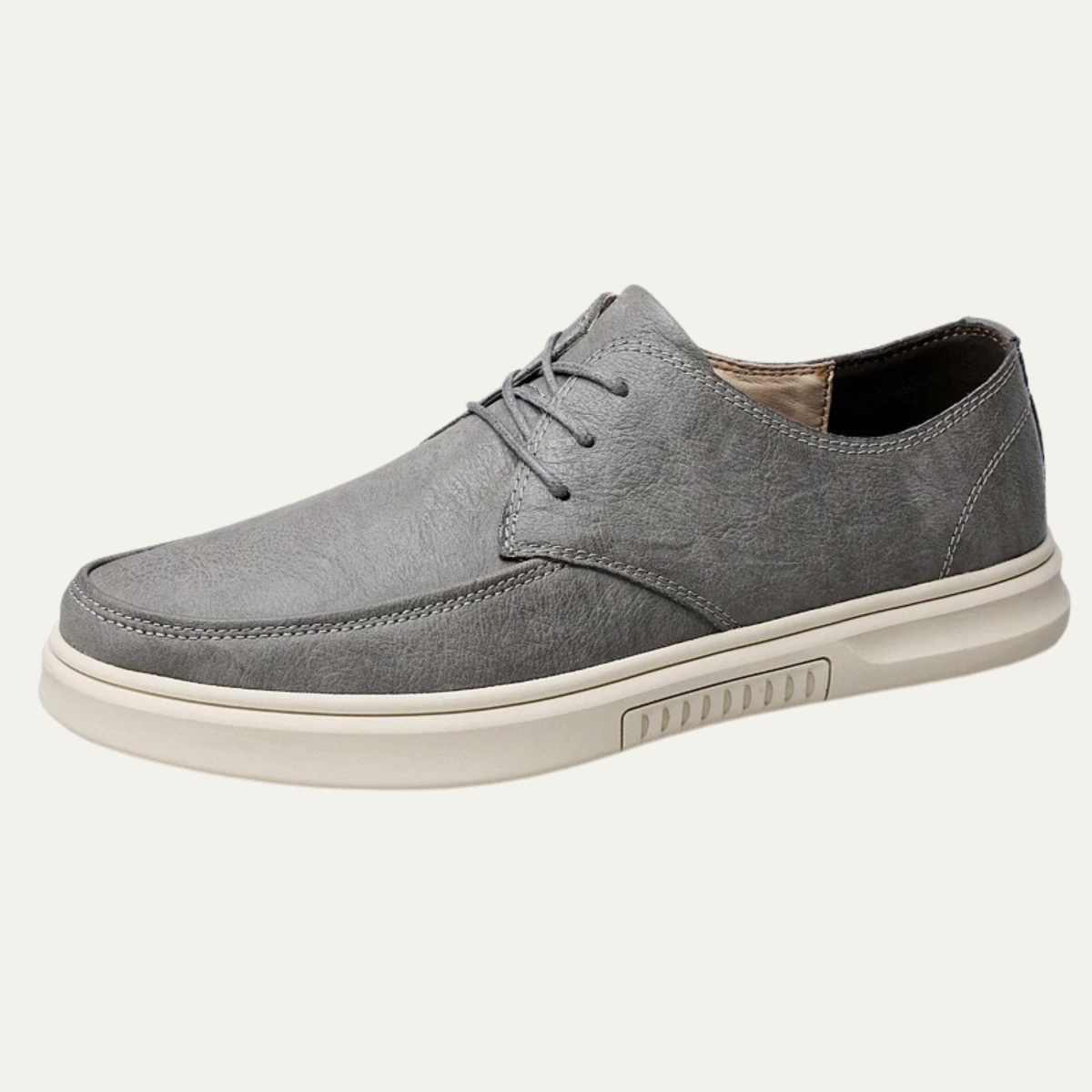The Alderwood Men’s Comfortable Leather Look Lace Up Trainers