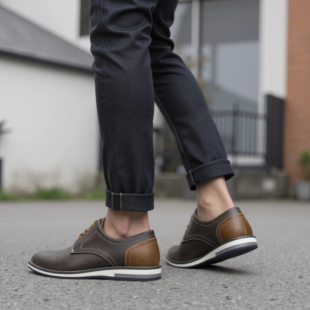 The Hartwell Men’s Two Tone Casual Oxford Leather Trainers