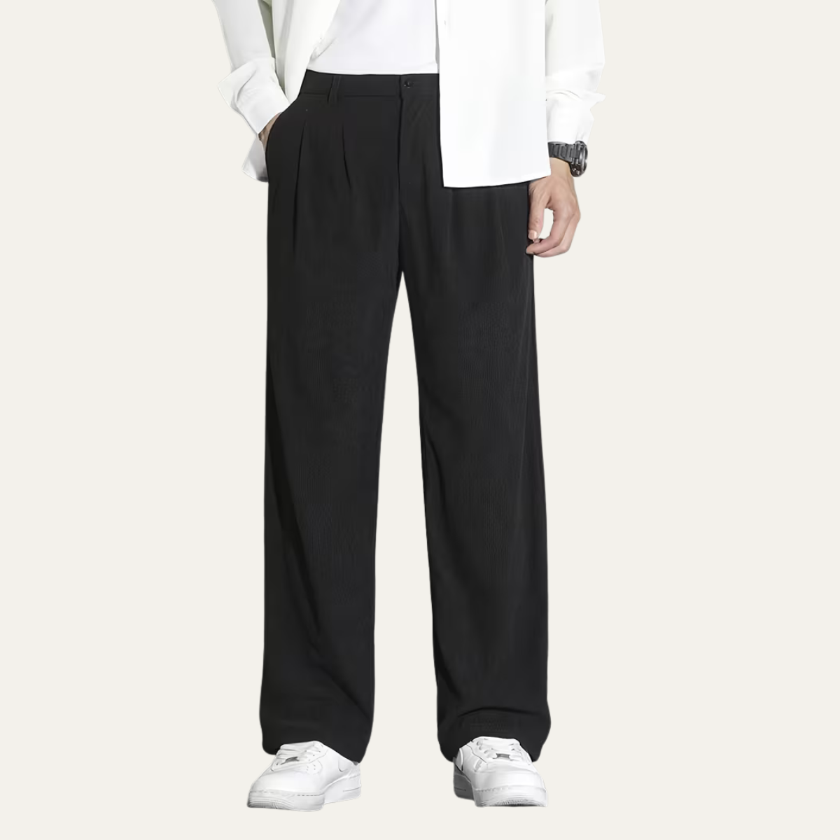 The Caloundra Men’s Premium Wide Leg Corduroy Pleated Dress Trousers
