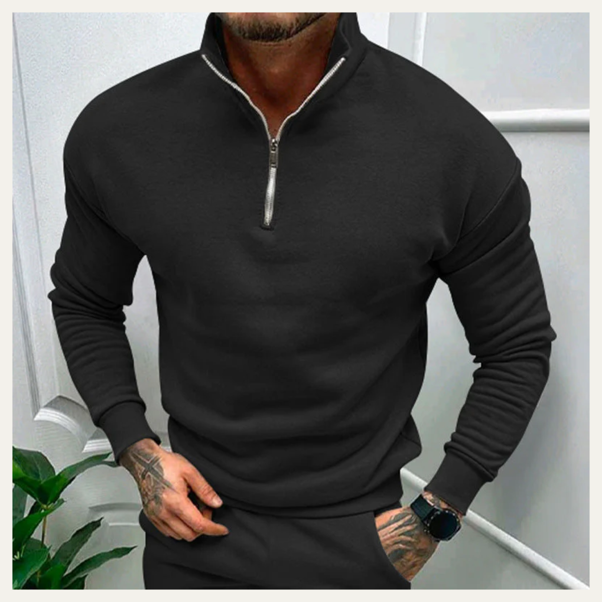 Men’s Slim Fit Half Zip Jumper