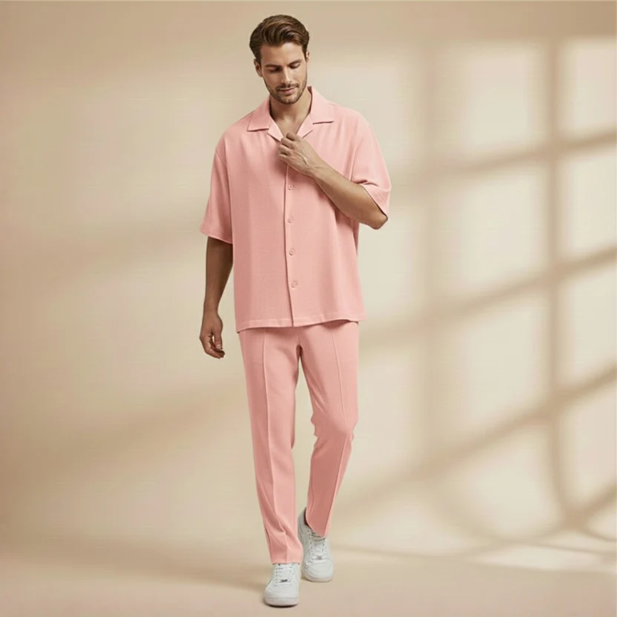 The Cuneo Men's Relaxed Shirt and Trousers Set