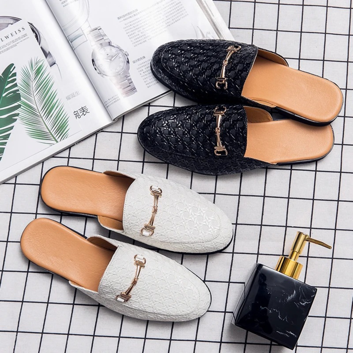 The Cernobbio Men’s Slip On Casual Leather Mule Loafers