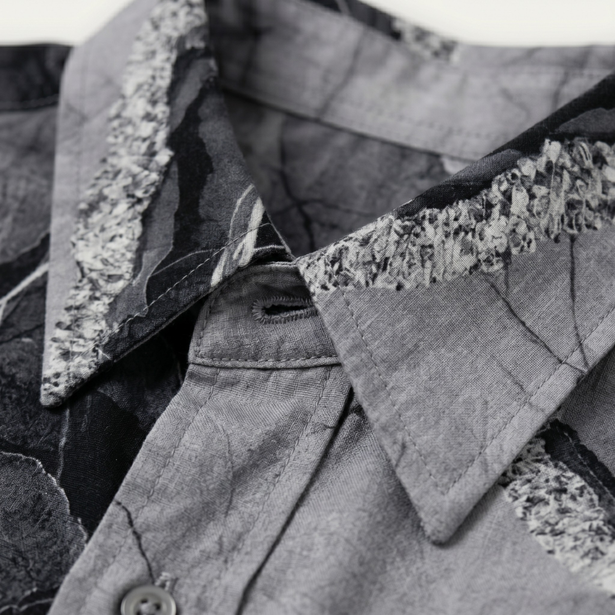 Men’s Casual Patchwork Short Sleeve Button Up Shirt