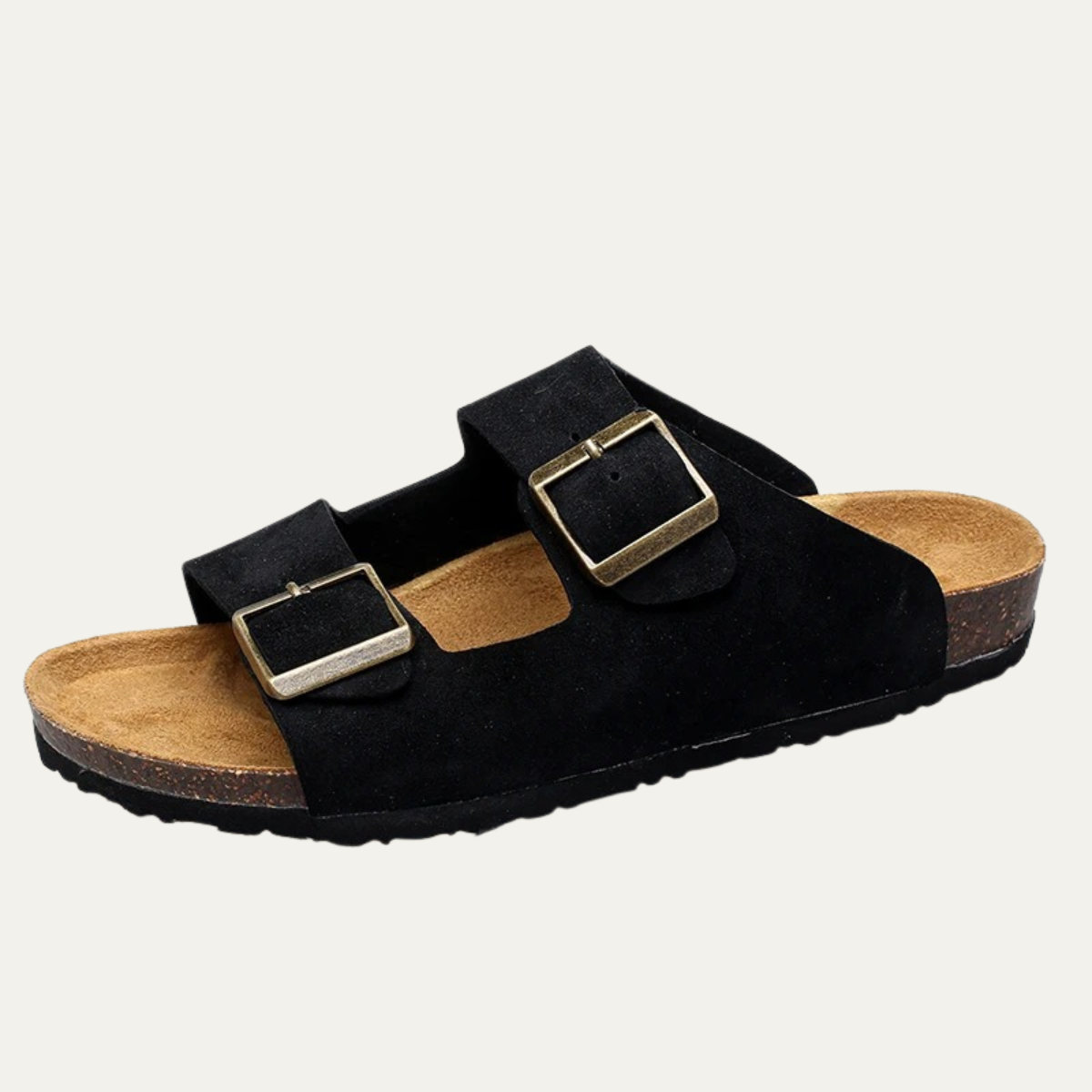 The Verbania Men’s Double Buckle Suede Slide Sandals
