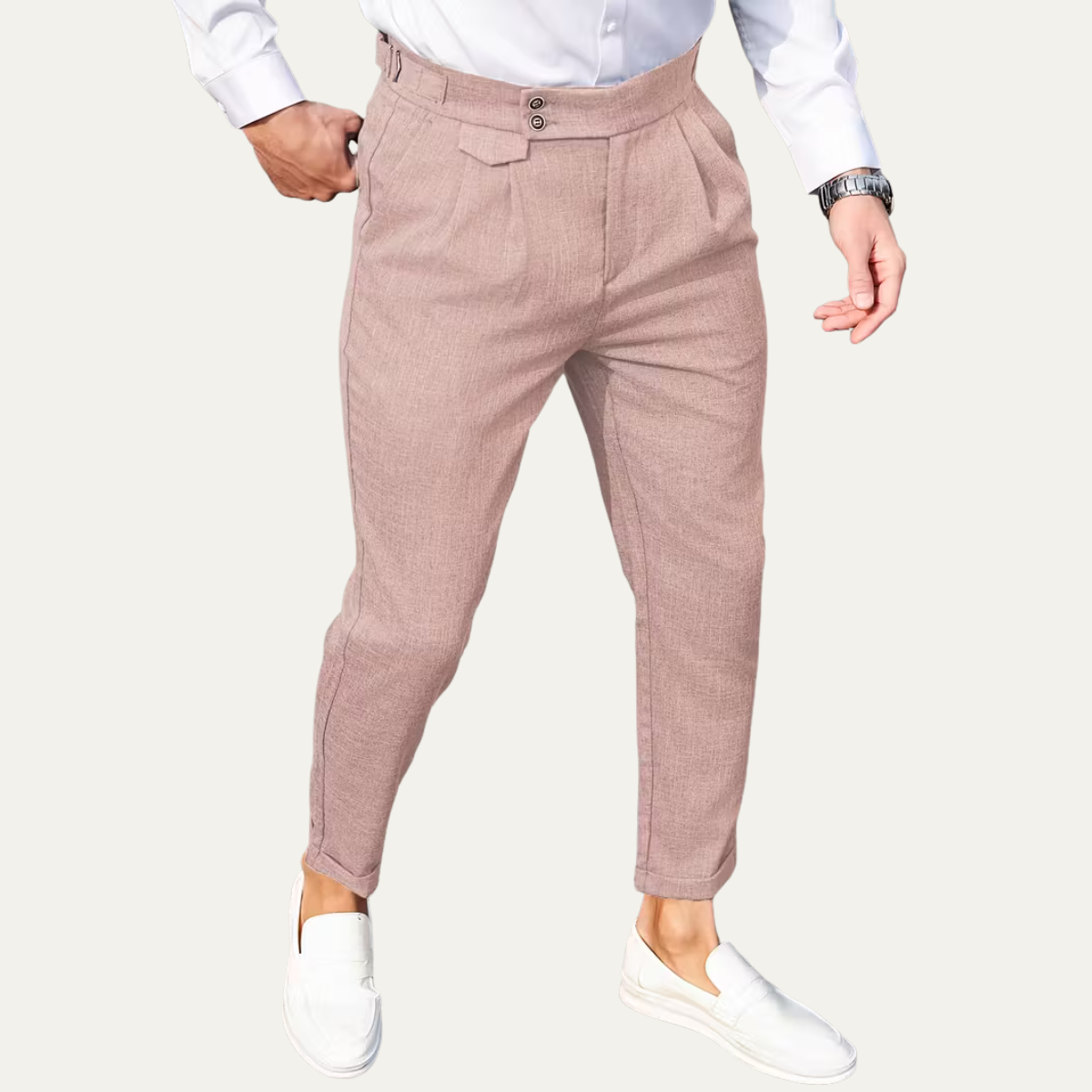 The Hobart Men’s Tailored High Waisted Pleated Dress Trousers