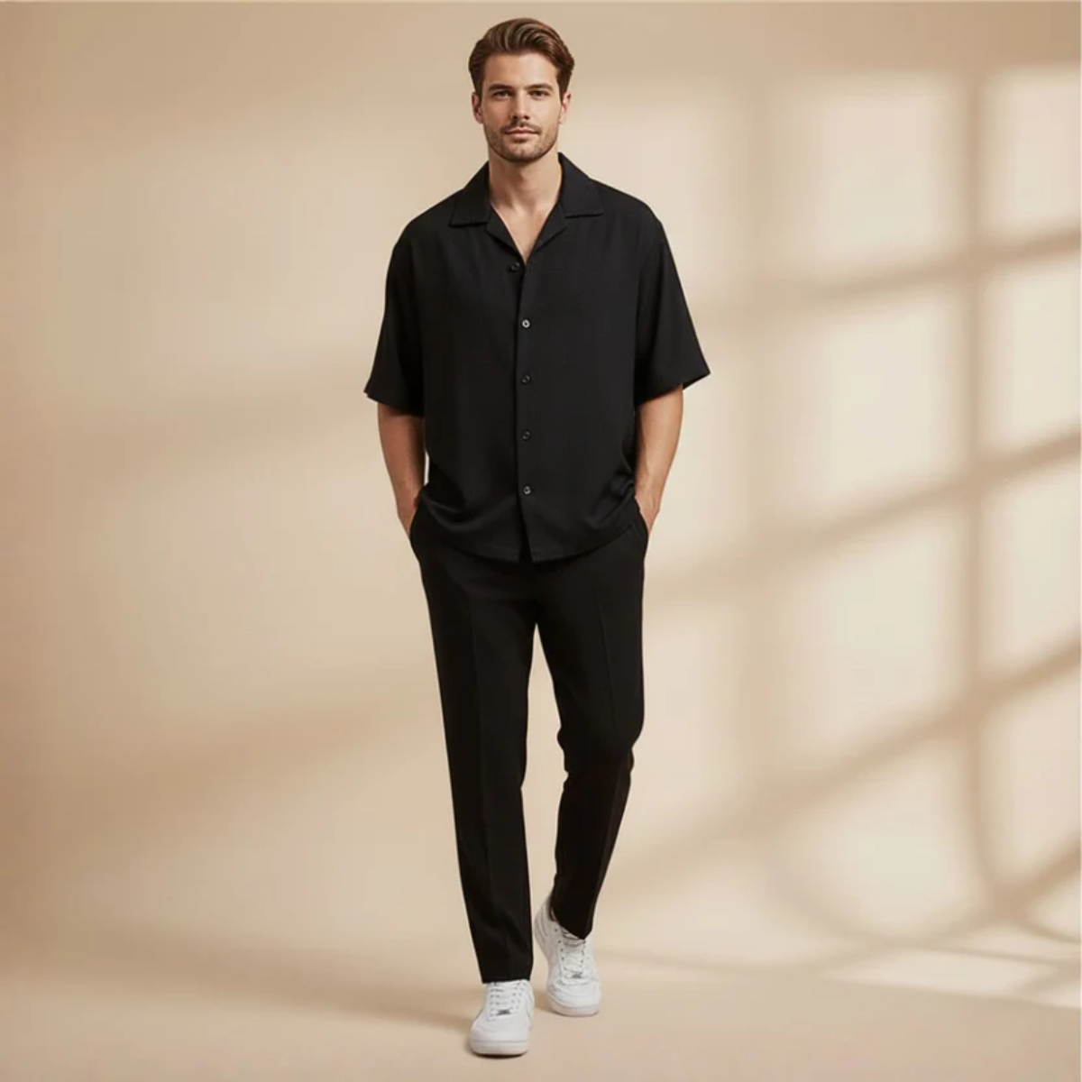 The Cuneo Men's Relaxed Shirt and Trousers Set