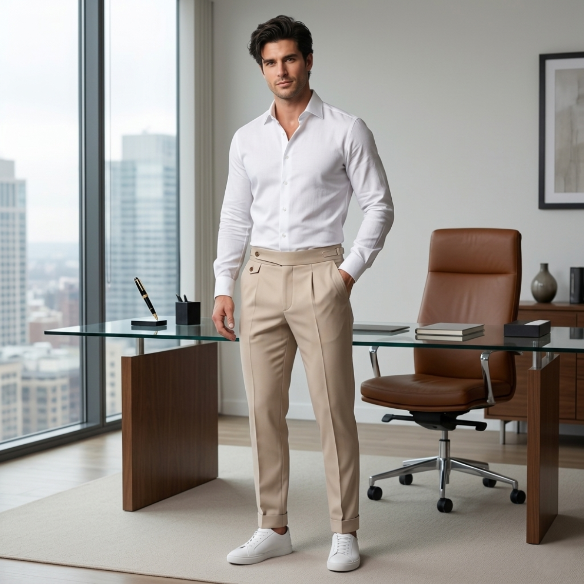 The McLaren Vale Men’s Slim Fit Business Dress Trousers