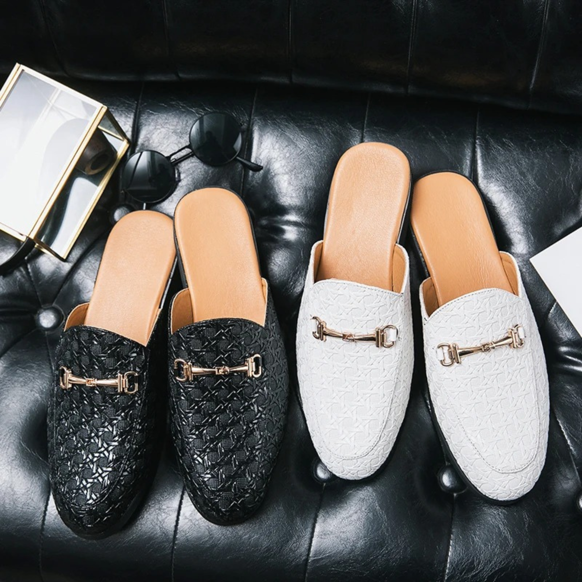 The Cernobbio Men’s Slip On Casual Leather Mule Loafers