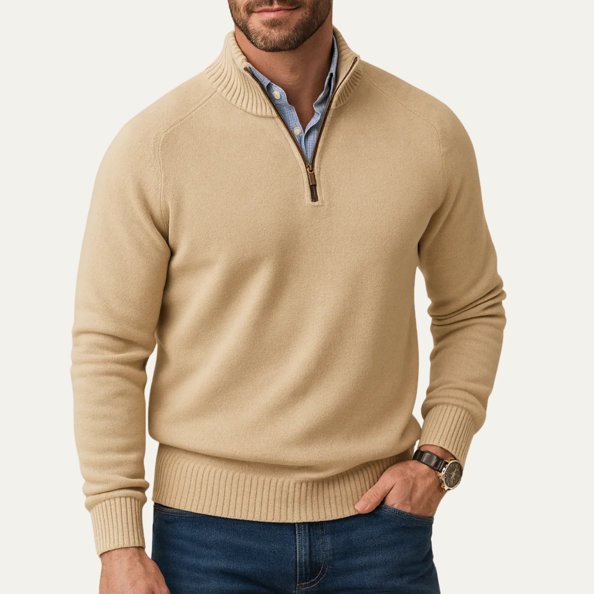 Men’s Casual Half Zip Jumper