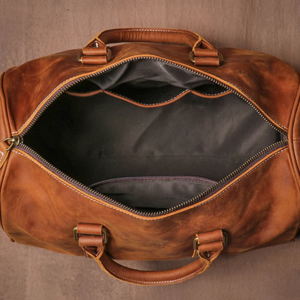 Men’s Vintage Carry On Genuine Leather Travel Duffle Bag