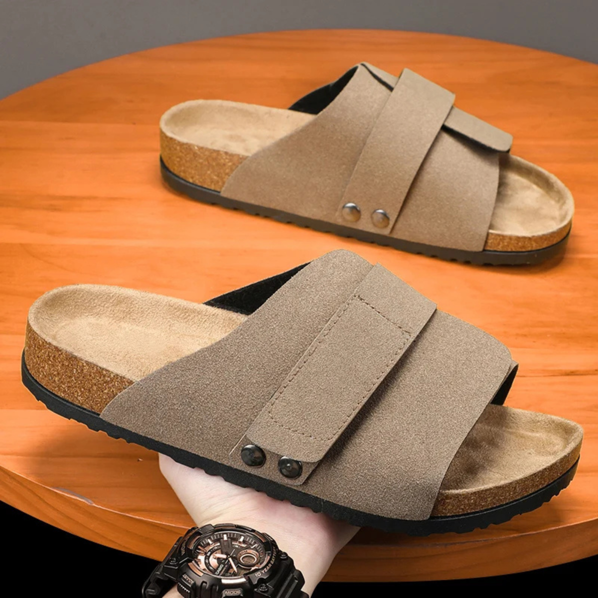 The Winchester Men’s Double Strap Slide Sandals