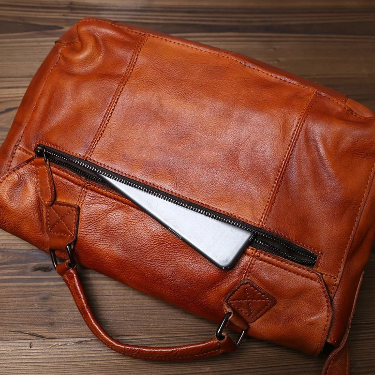 Men’s Vintage Crossbody Genuine Leather Shoulder Bag – Brown