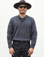 The Masham Men's Henley Knit Jumper with Button Neck