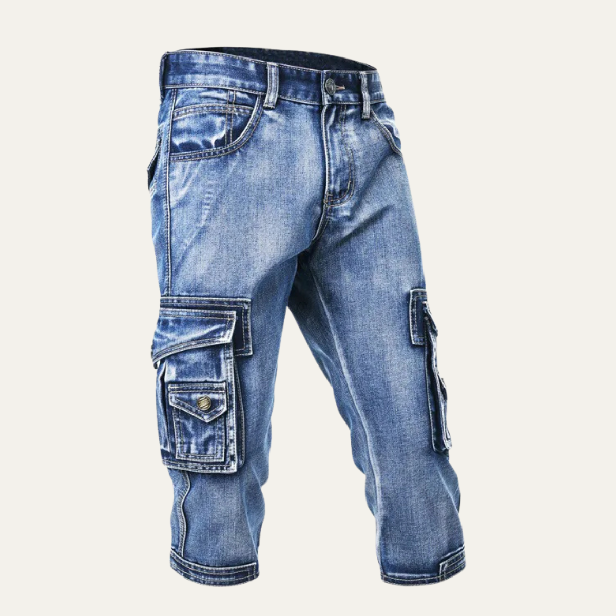 The Montalcino  Men’s Slim Fit Multi Pocket Men’s Denim Cargo Jeans