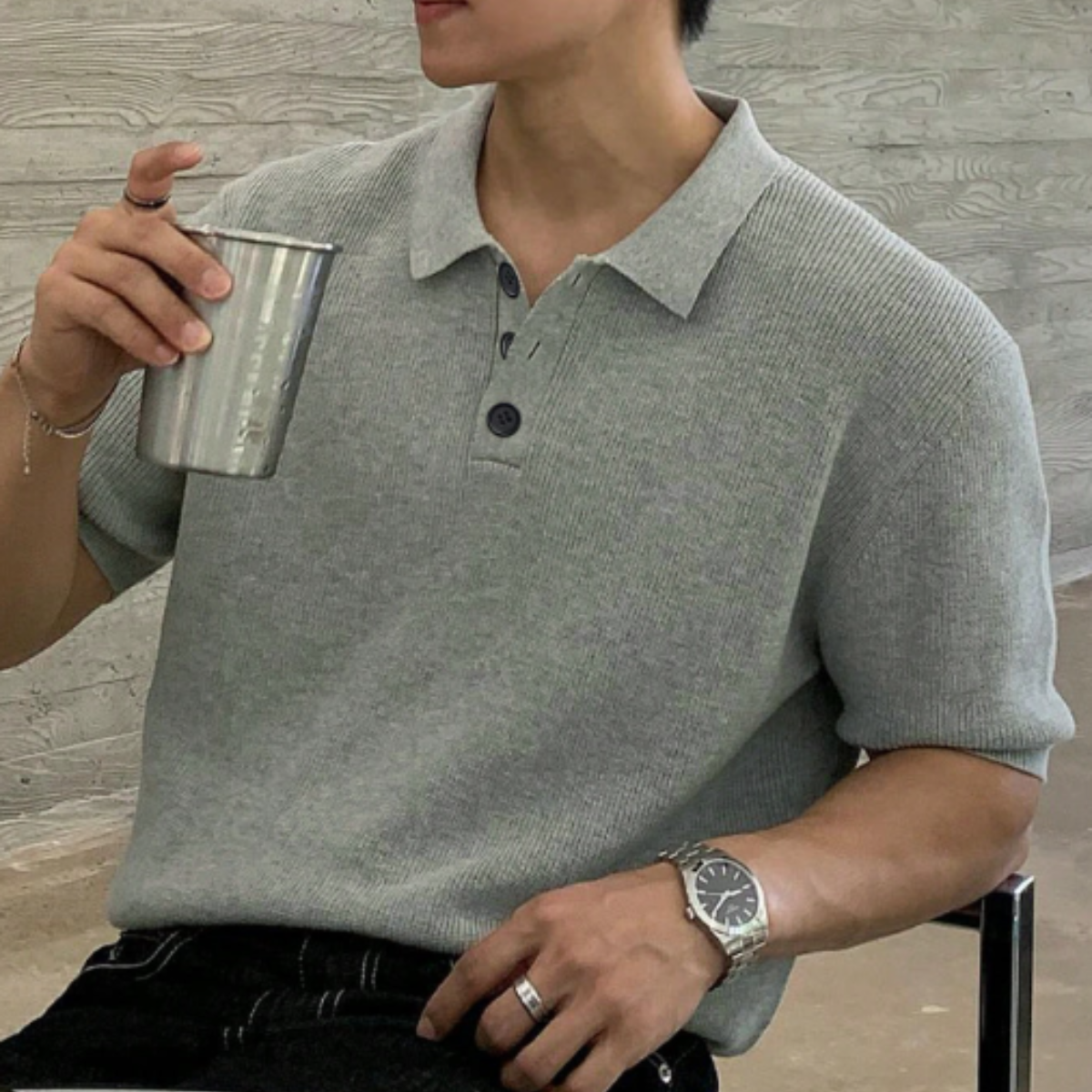 The Surry Hills Men’s Casual Solid Colour Knitted Polo Shirt