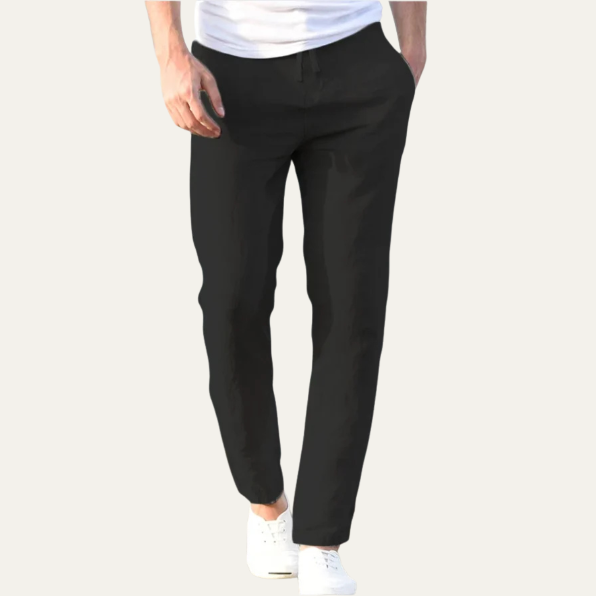 The Aventino Men’s Trendy Lightweight Elastic Linen Trousers
