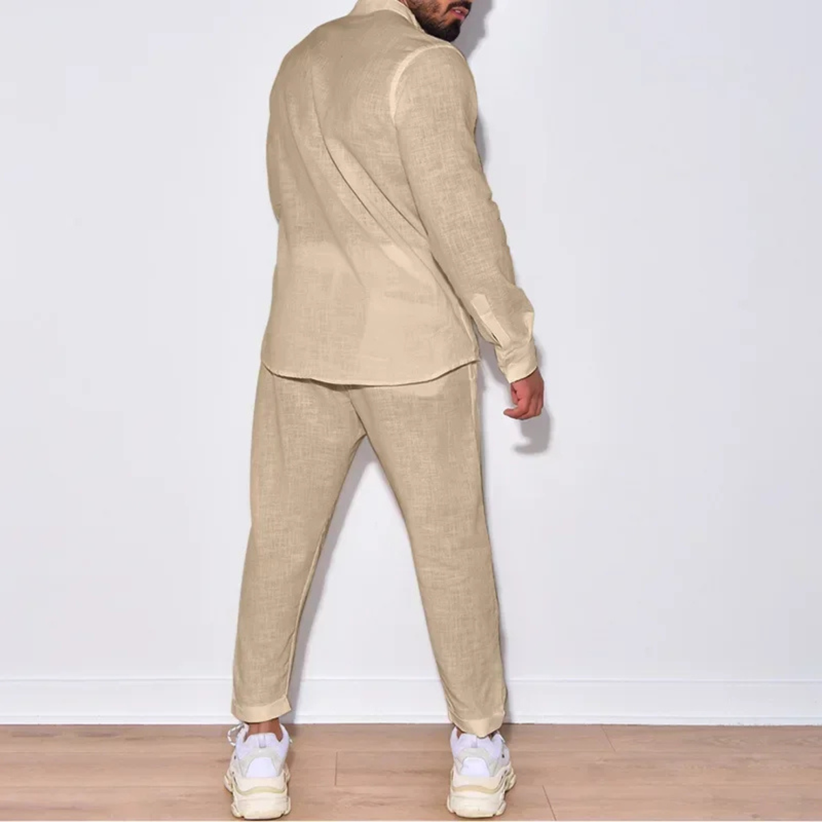 The South Yarra Men’s Casual Long Sleeve Shirt and Trousers Set – Two Piece Outfit