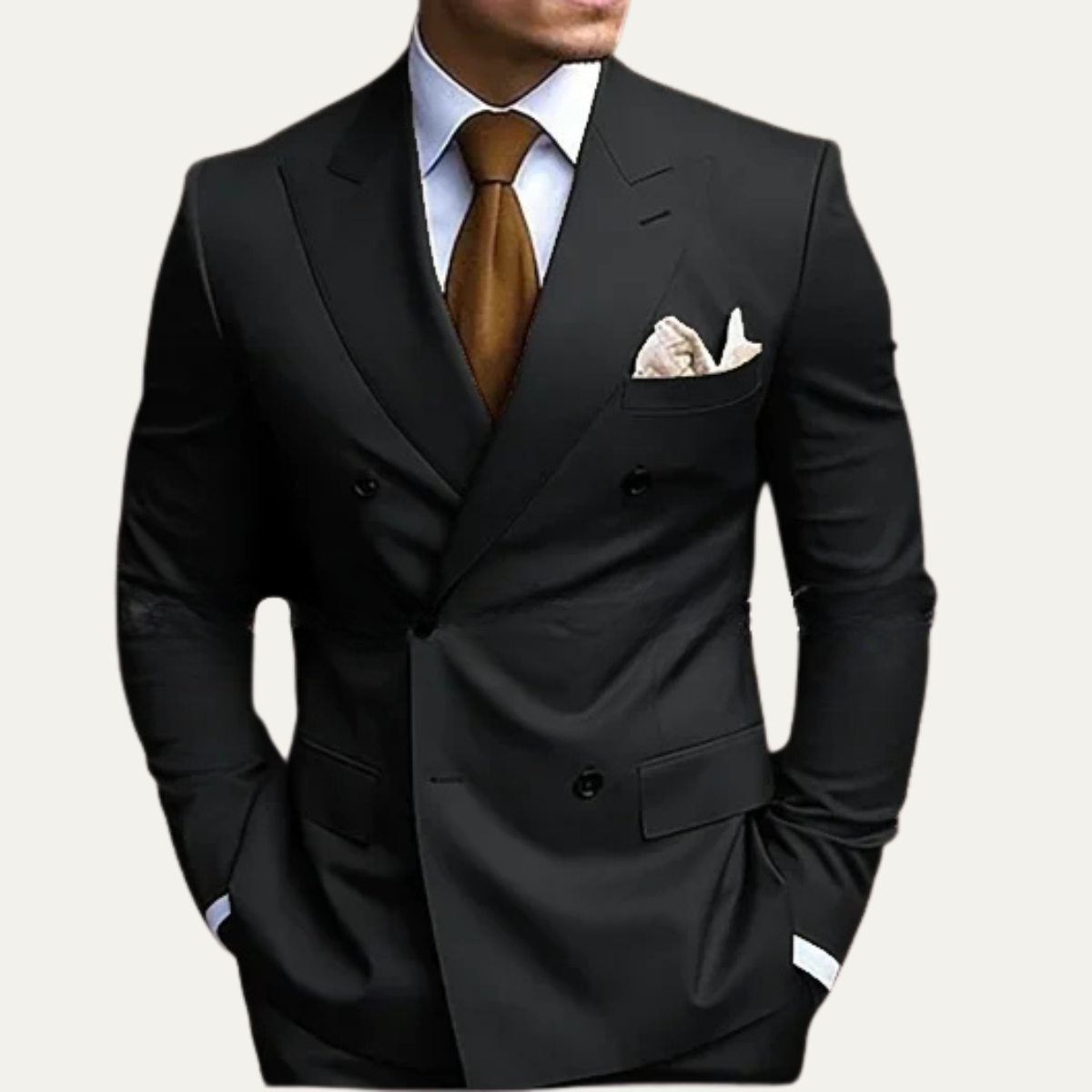 The Canazei Men’s Double Breasted Suit – Slim Fit Formal Jacket and Trousers Set