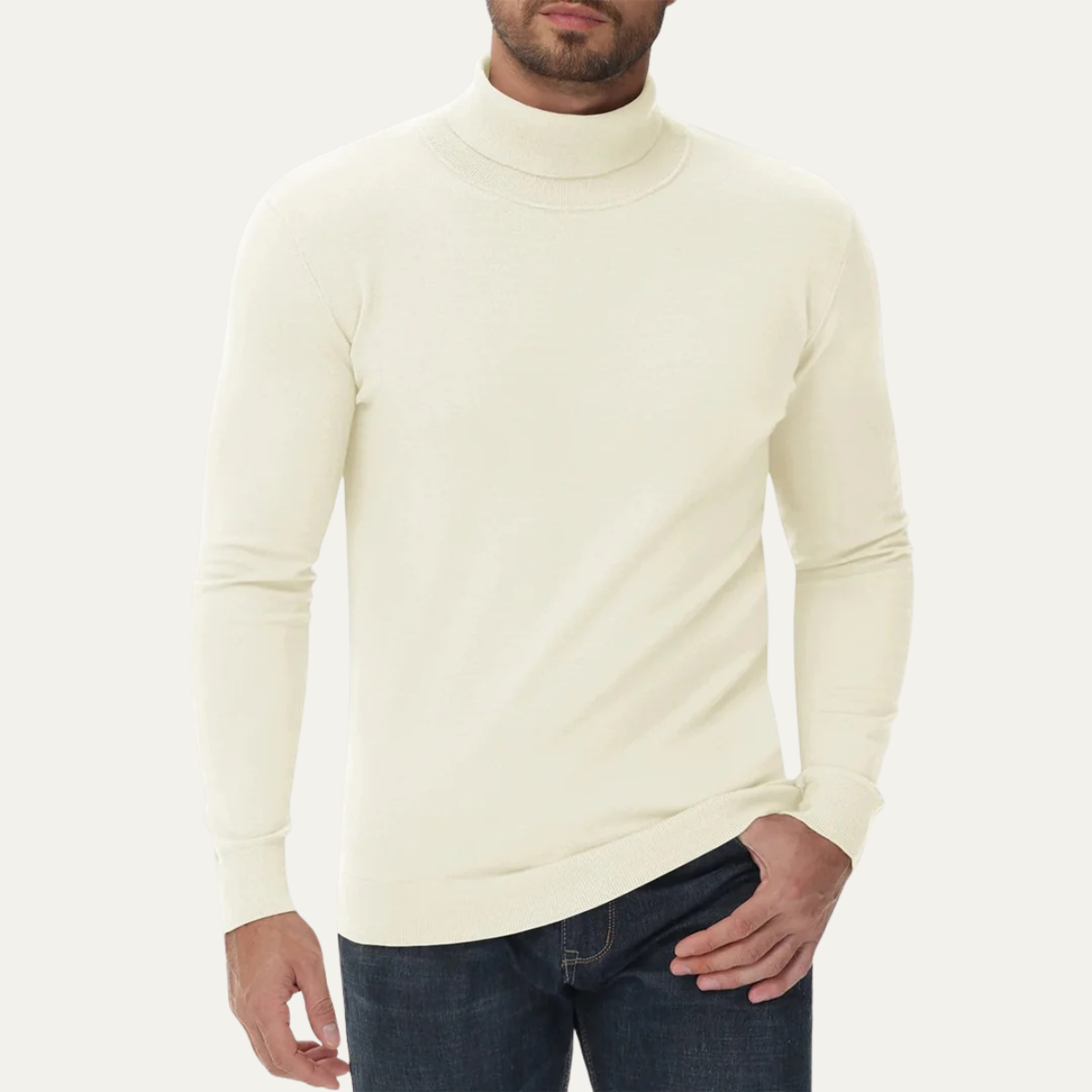 Men's Slim Fit Cotton Classic Turtleneck Jumper