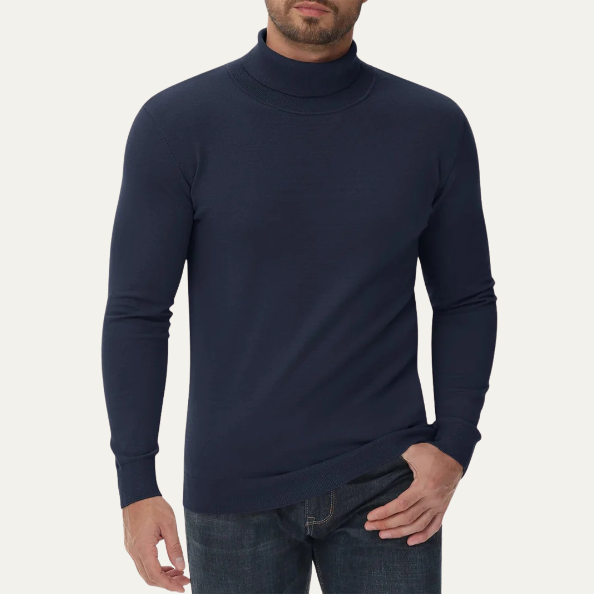 Men's Slim Fit Cotton Classic Turtleneck Jumper