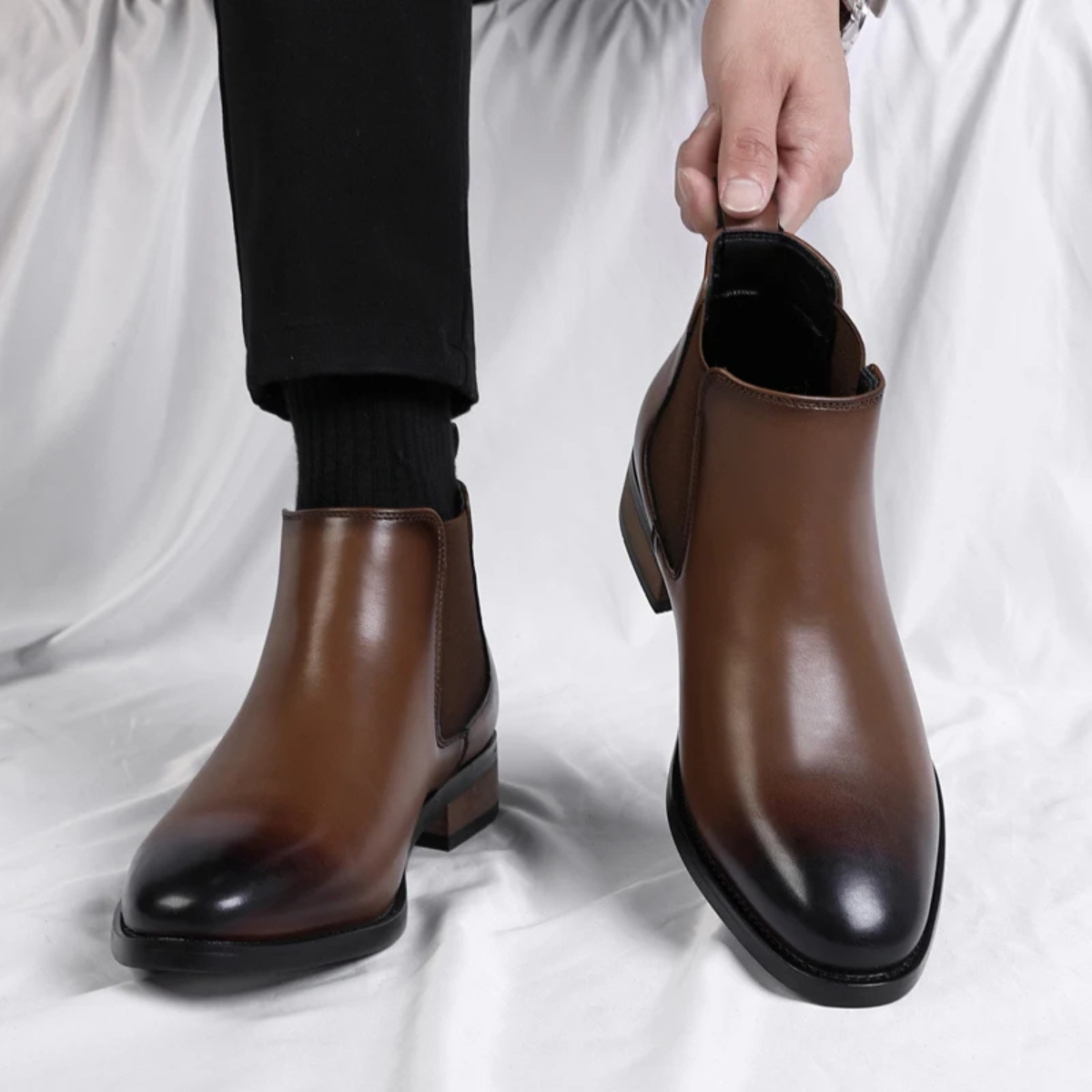 The Treviso Men’s Smart Leather Ankle Chelsea Boots