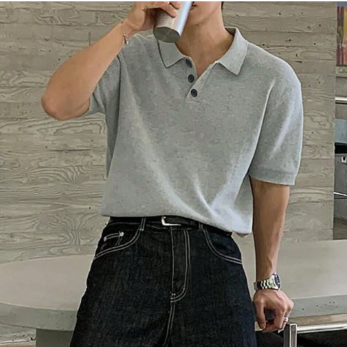 The Surry Hills Men’s Casual Solid Colour Knitted Polo Shirt