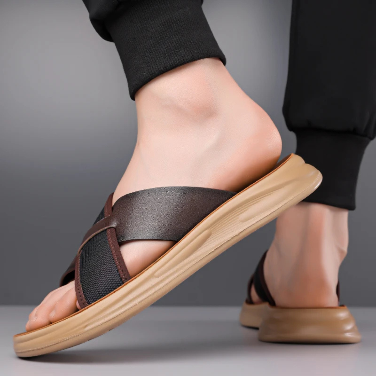 The Perugia Men’s Casual Cross Strap Summer Slide Sandals