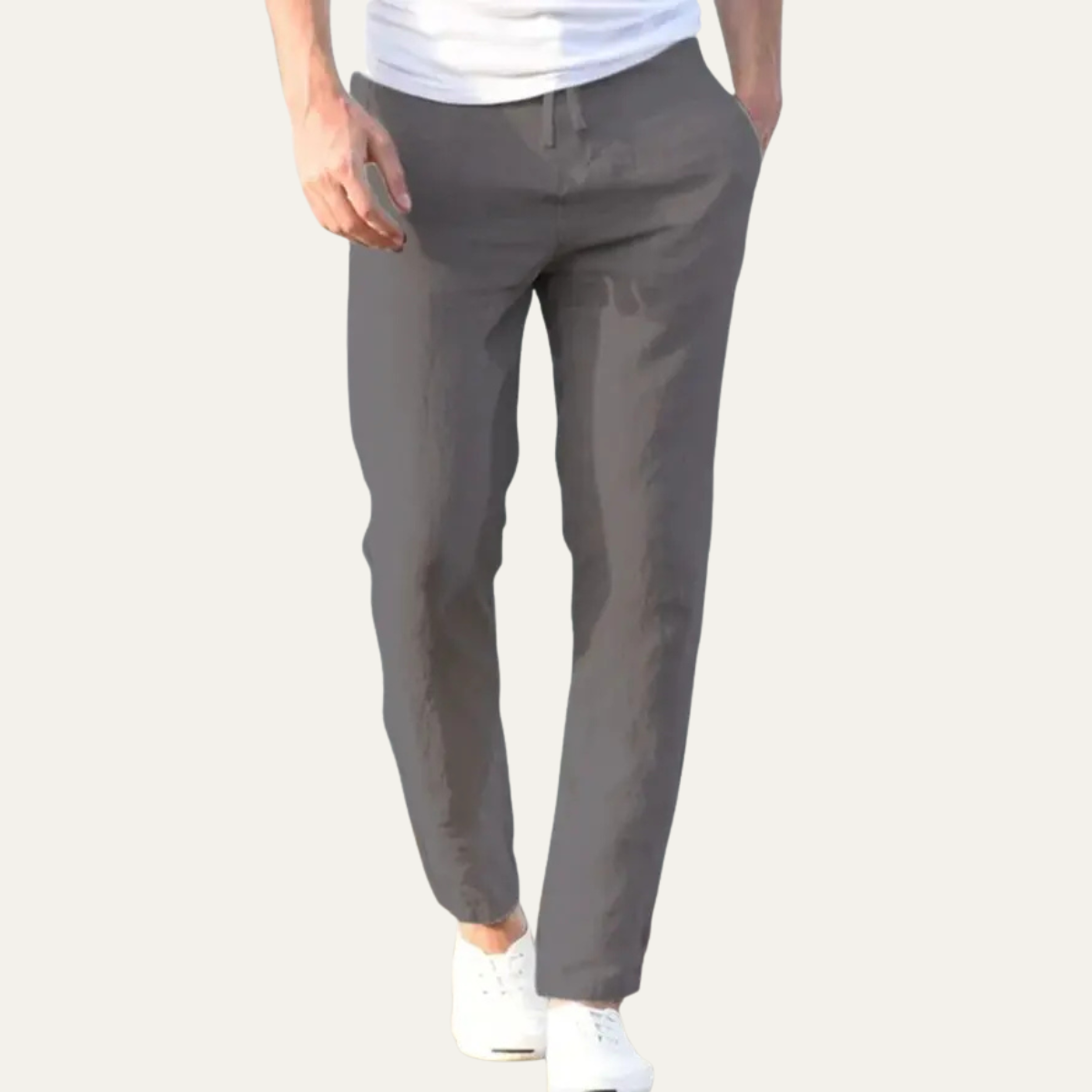The Testaccio Men’s Breathable Lightweight Elastic Linen Trousers