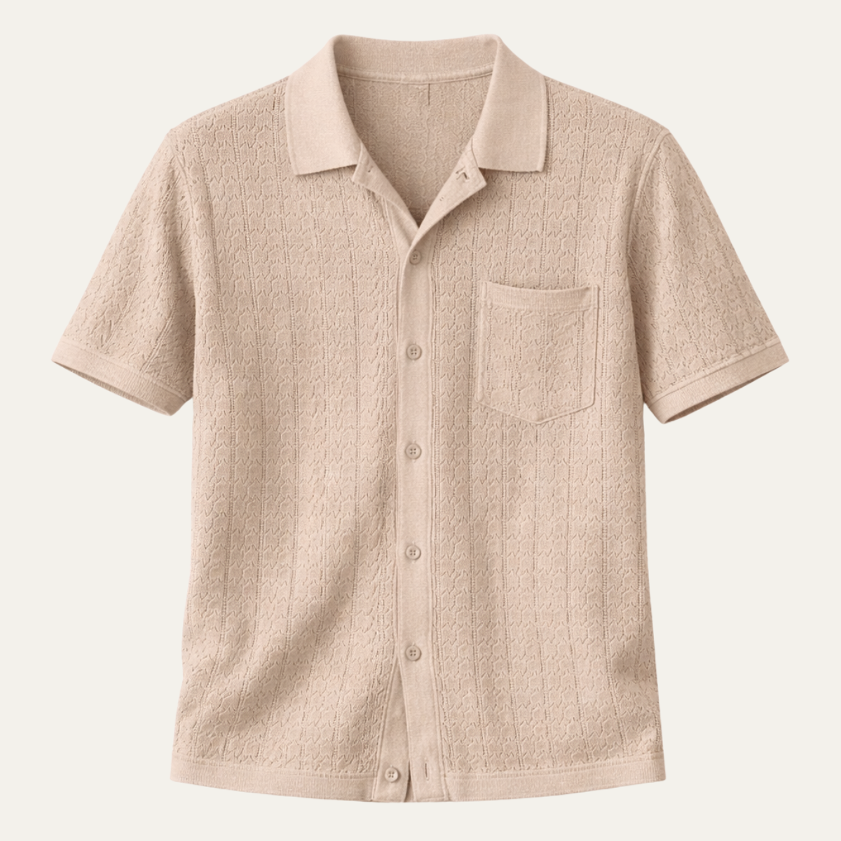 The Milano Men’s Casual Summer Knit Button Down Shirt