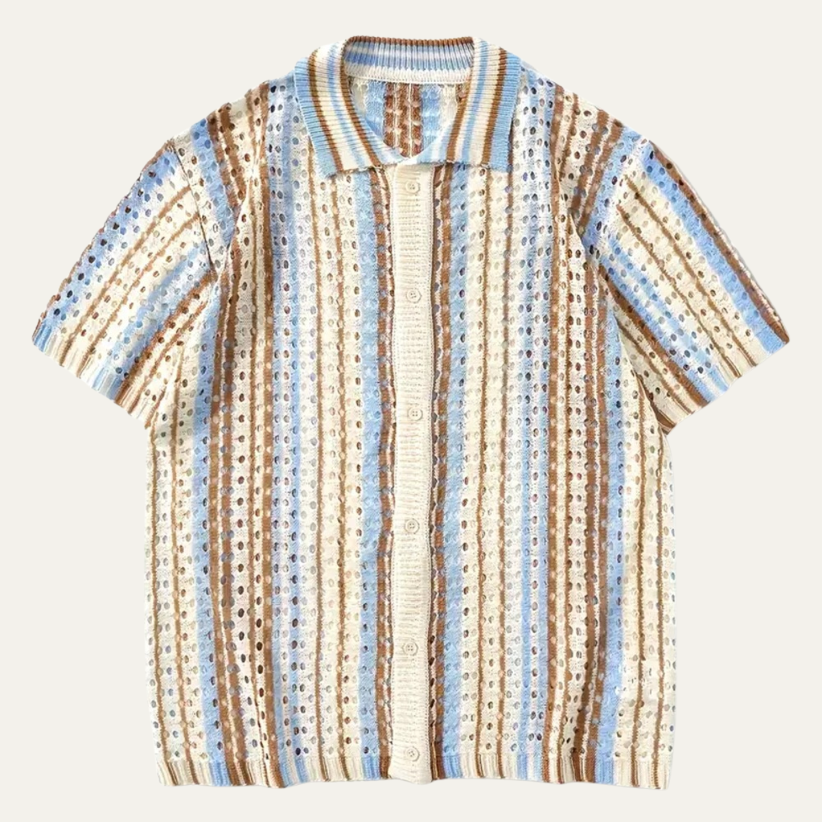 The Castelrotto Men’s Short Sleeve Retro Pattern Knit Polo Shirt