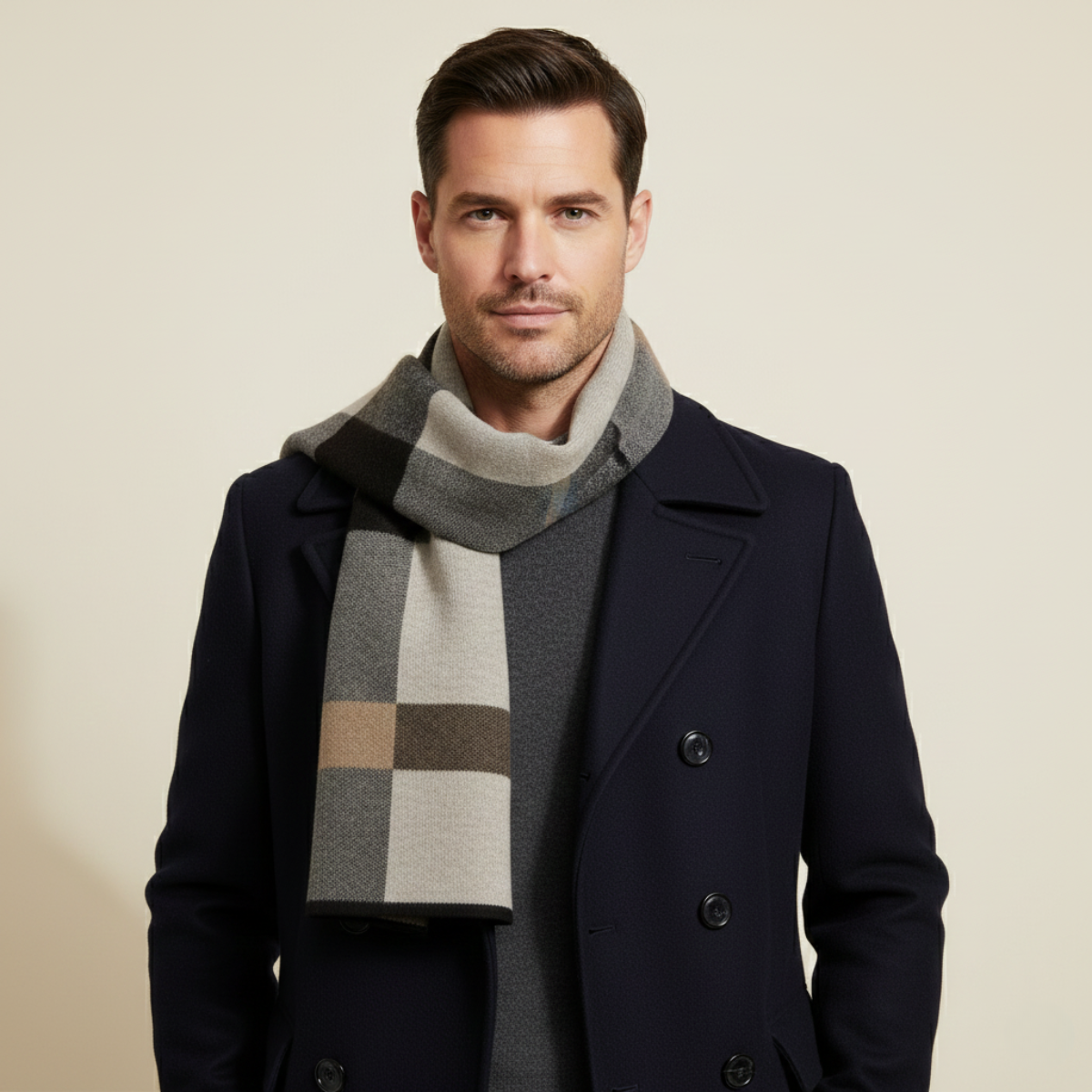 Highgate Men's Timeless Knit Plaid Scarf