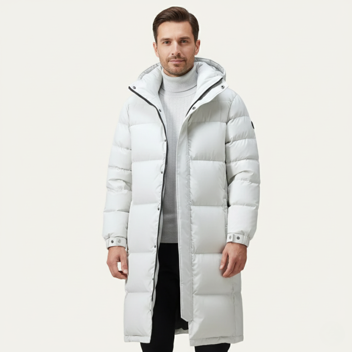 Westminster Men's Black Longline Hooded Puffer Coat