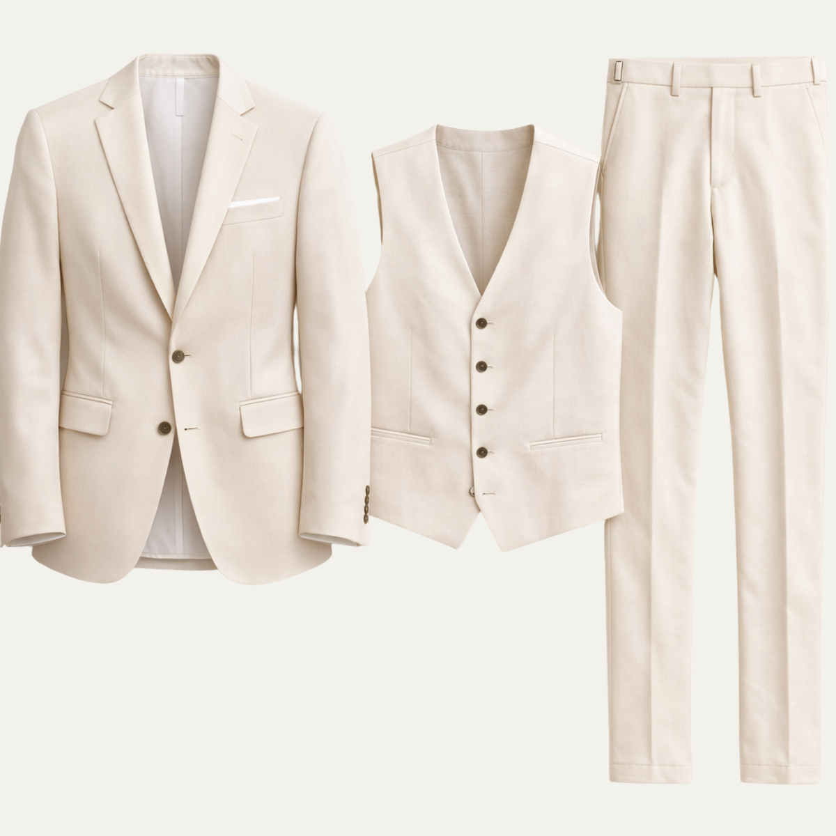 The Barbaresco Men’s Elegant 3 Piece Suit Set – Blazer, Waistcoat, and Trousers Formal Suit