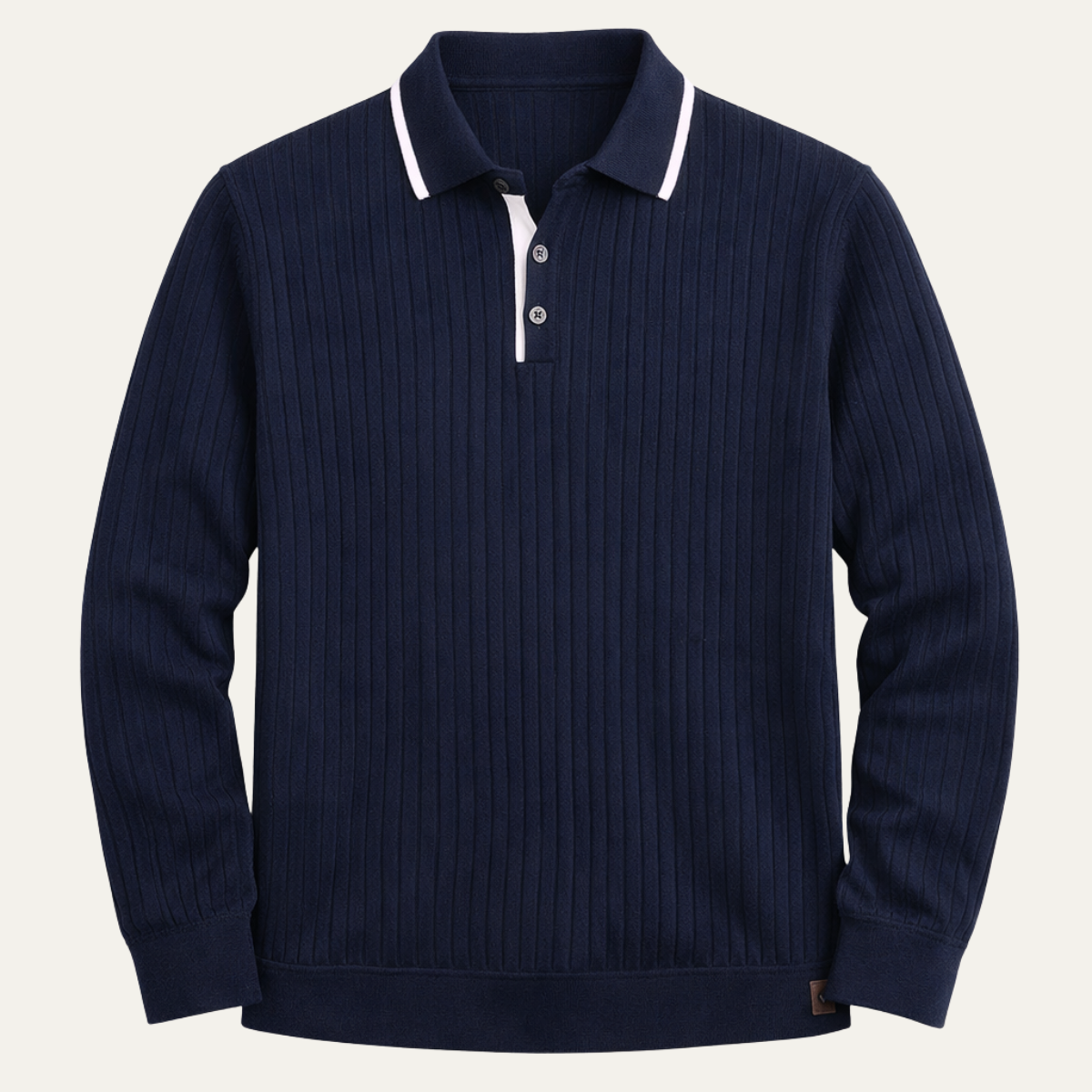 Men’s Ribbed Knit Polo Jumper