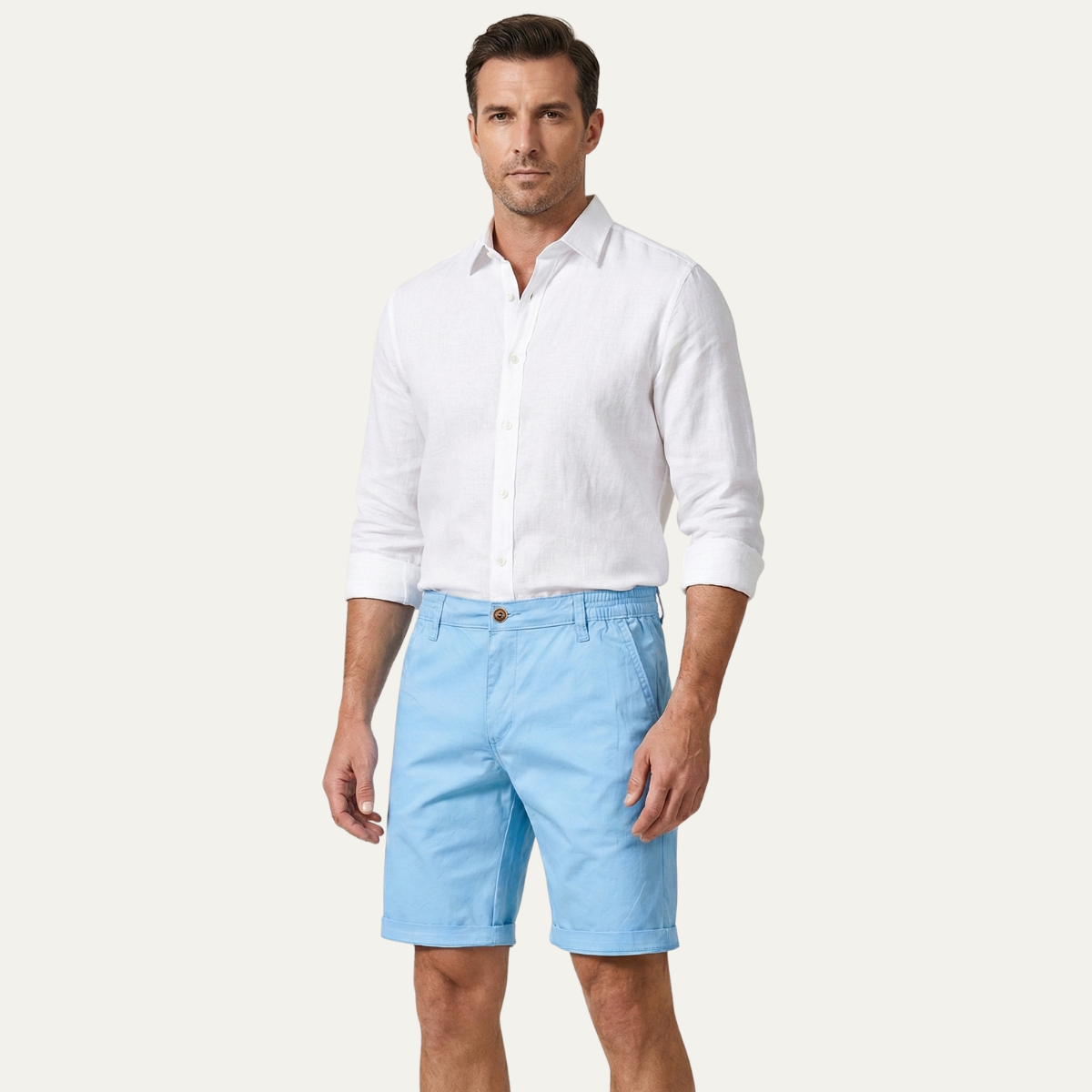 Men’s Summer Chino Shorts – Cotton Stretch Stylish Beach Shorts