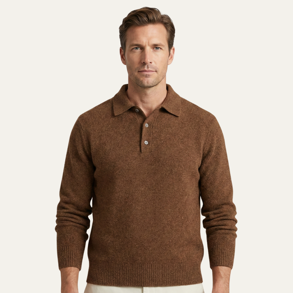 Cedarfield Men's Stylish Soft Knit Polo Sweater