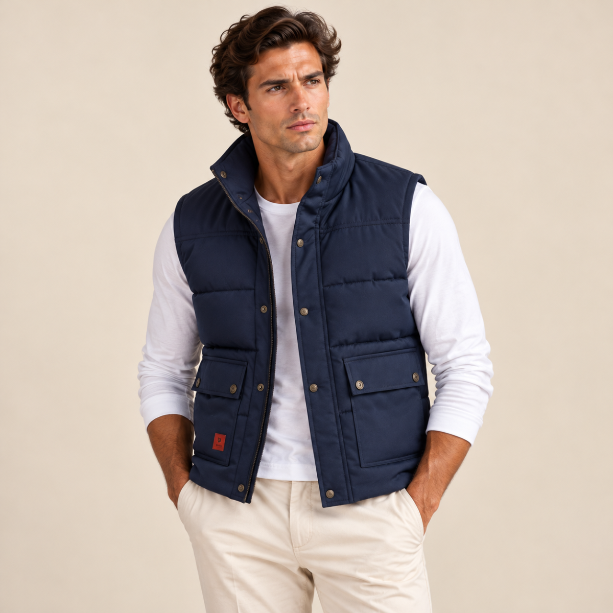Aspen Men's Modern Fleece-Lined Winter Vest for Warmth