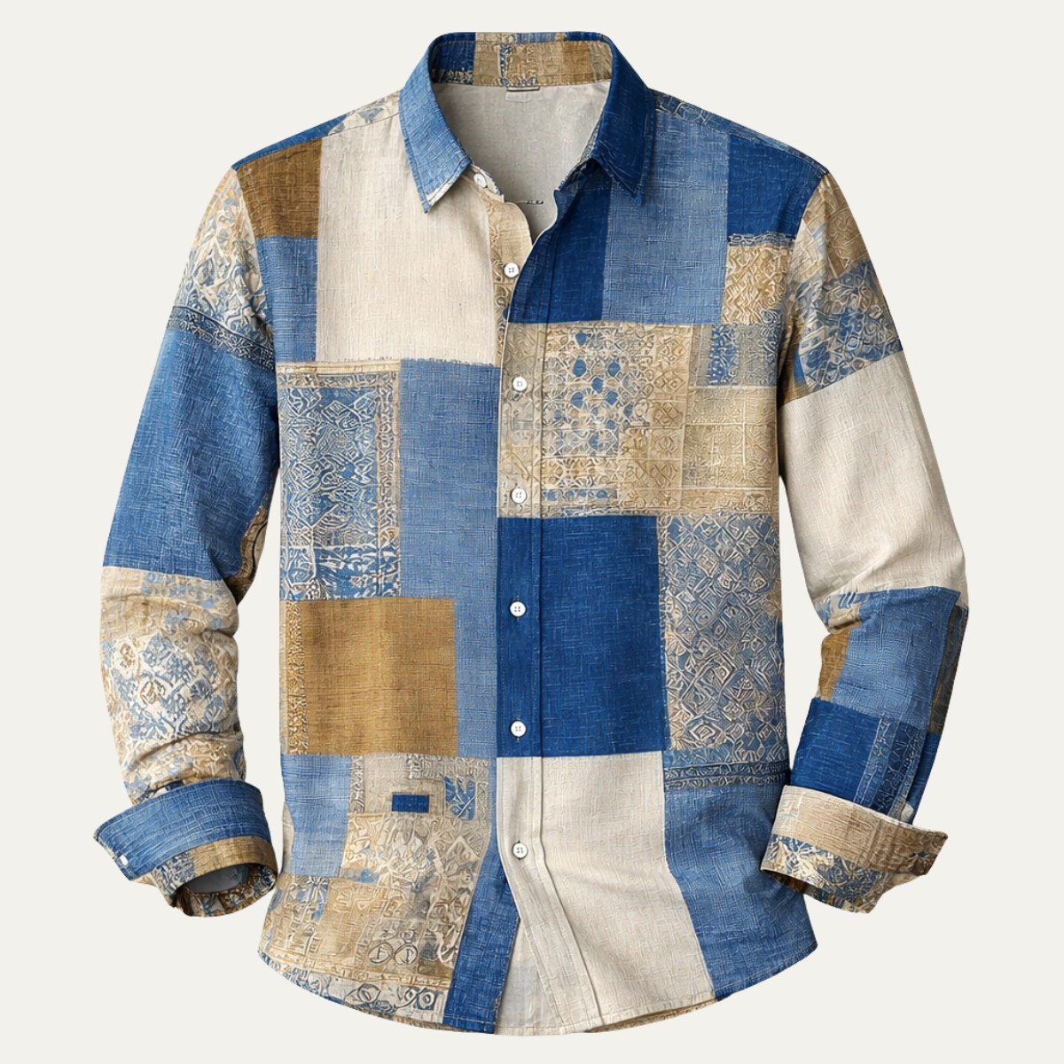 The Camogli Men’s Colour Block Button Up Patchwork Shirt