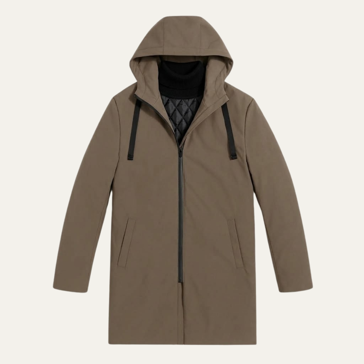 Monarchs Men's Waterproof Windproof Hooded Long Rain Jacket